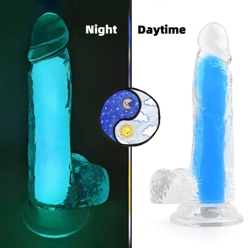 ClearlyHorny Gode phosphorescent Color Glow 15 x 4.5cm Bleu